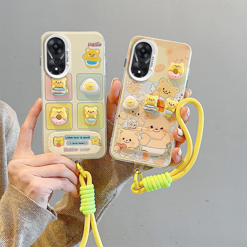เคสแข็งสีสันสดใสประดับกลิตเตอร์สําหรับ OPPO A2X 5G และ OPPO A78 5G พร้อมสายรัดข้อมือ รุ่น BB-CYJZ