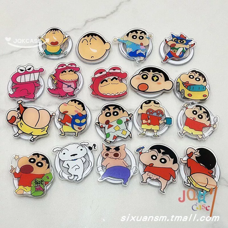 Griptok ที่ยึดโทรศัพท์ชินจัง ลายการ์ตูนน่ารัก ติดกาวได้แน่น ใช้ได้ทุกรุ่น ทนทาน ไม่หลุด ลายชินจัง กริ๊บต๊อก