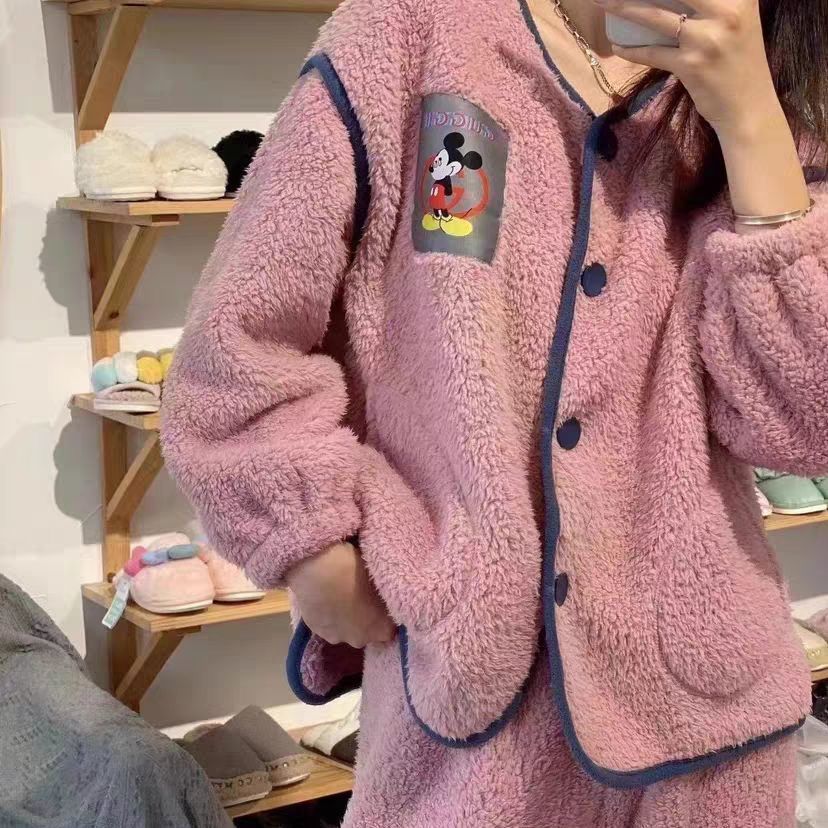 【lpp0008.th】 单件/套装卡通珊瑚绒加厚秋冬女保暖睡衣宽松休闲可爱家居服套 【0528K7fL8V04Q】