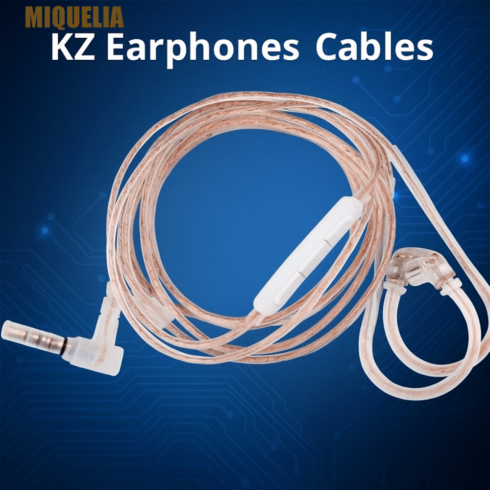 MIQUELIA KZ สายหูฟัง, 3.5 มม.2PIN สายหูฟัง KZ, สายสัญญาณเสียงแบบพกพา High-Purity พร้อมไมโครโฟนอัพเกร