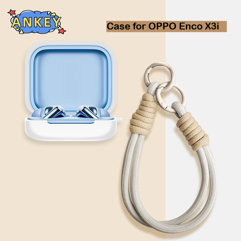 Compatible with OPPO Enco X3i Protective Case Nylon Lanyard Soft Cover for OPPO Enco X3i Shells Wash