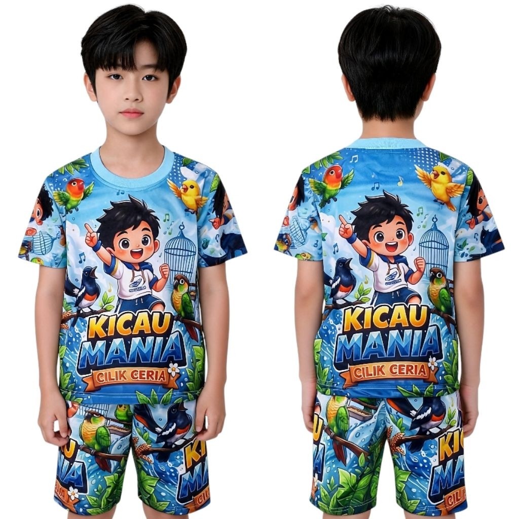 TP PREMIUM - ชุดสูทเด็ก Kicau Mania ใหม่ วัสดุ Milano Jersey แขนสั้นล่าสุด อายุ 1-12 ปี
