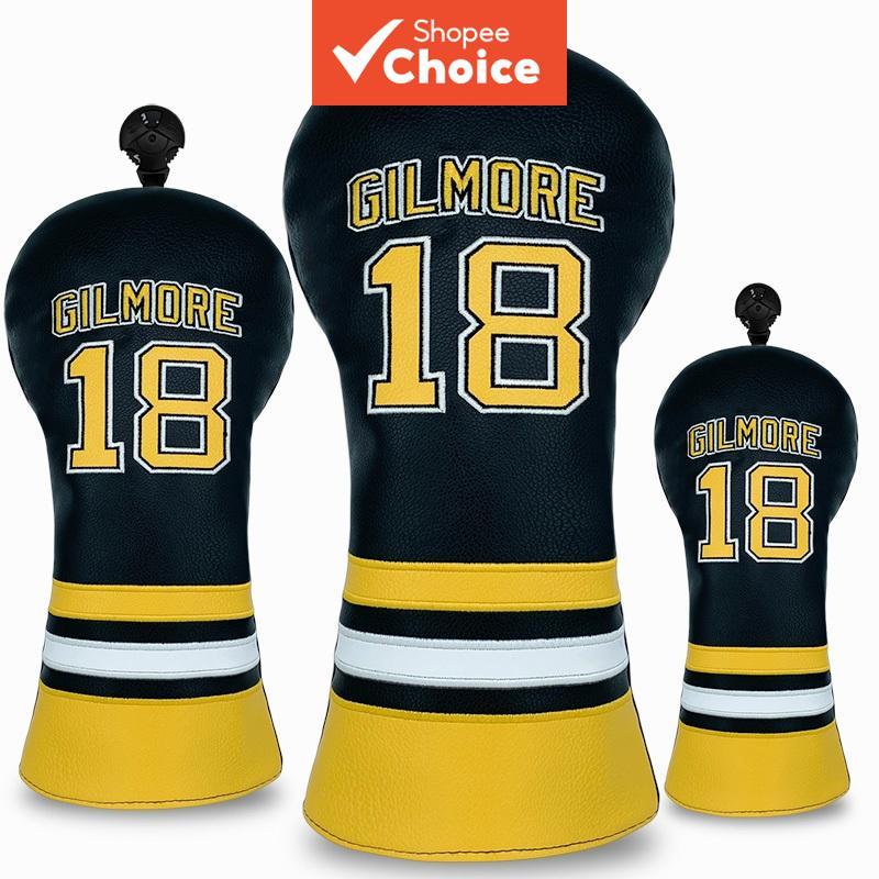 Happy Gilmore หมายเลข 18 Retro Golf Head Cover สําหรับไดร์เวอร์ 3 ไม้ 5 ไม้ Pu ของแท้หนังรู้สึกอุปกรณ์เสริมกันน้ําสวมใส่ Club Protector