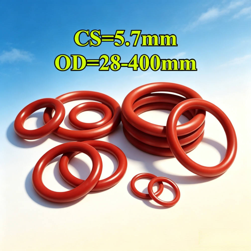 (KZS)แหวนซีลโอริงซิลิโคนสีแดง CS5.7 มม.* OD28-400 มม.ซีลกันน้ําสําหรับอุตสาหกรรมและใช้ในบ้าน
