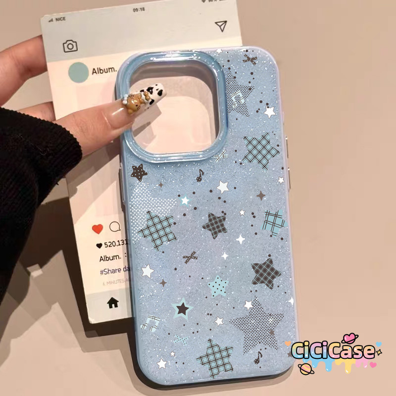 เคสโทรศัพท์รูปดาวห้าแฉกสีน้ำเงิน เหมาะสำหรับ OPPO Reno 13F Reno 16 16F 15F 19 Pro 8T 5 11 5F 10 12 13F 12F 6z