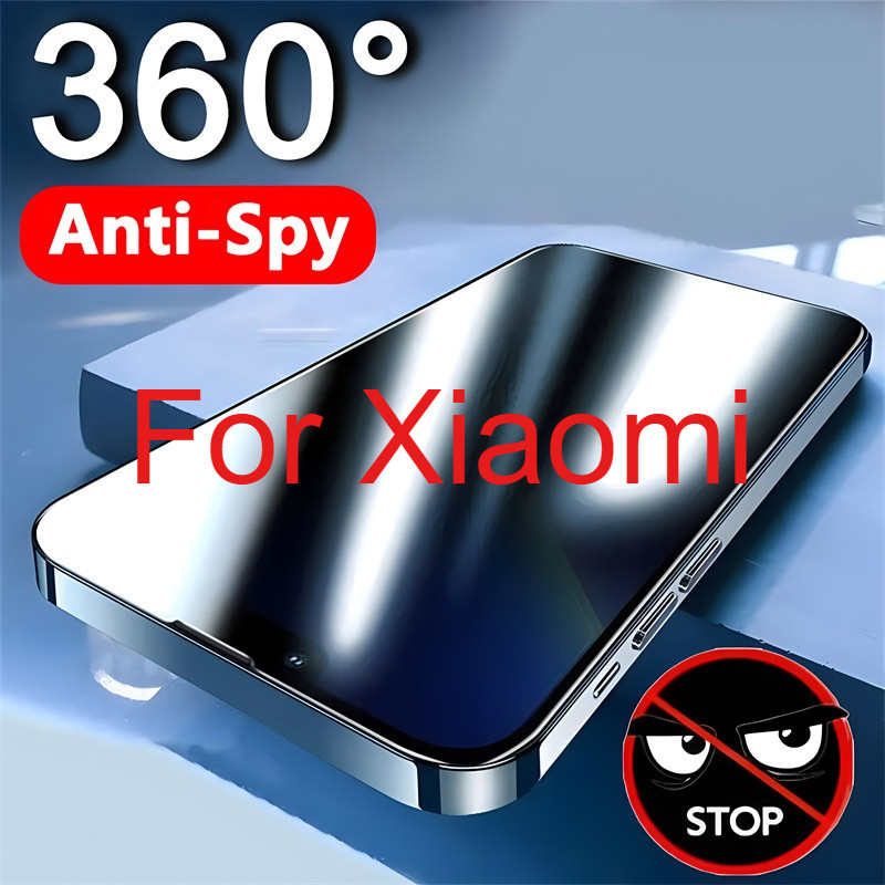 360 องศา Anti-Spy กระจกนิรภัยสําหรับ Xiaomi 12x 11X 12 11T Pro 11 Lite 11i Mi หมายเหตุ 10 Lite คลุมทั้งหมดความเป็นส่วนตัว Protector