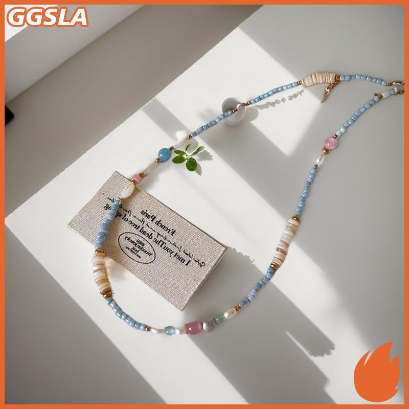 GGSLA แฟชั่นหินธรรมชาติน้ําจืด Pearl Collar Chain Nelace สําหรับผู้หญิง Elegant Stylish Handmade ลูกปัด Nelaces เครื่องประดับของขวัญใหม่