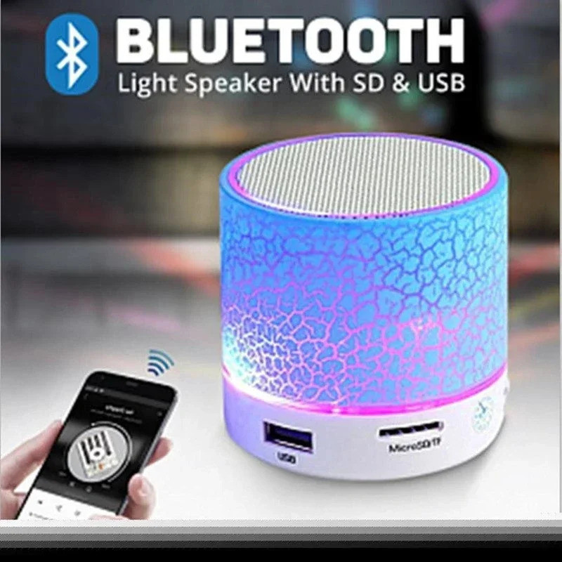 ลําโพงบลูทูธขนาดเล็กลําโพงไร้สาย Crack Led Sd Card Usb ซับวูฟเฟอร์แบบพกพา Mp3 เพลงเสียงคอลัมน์สําหรั