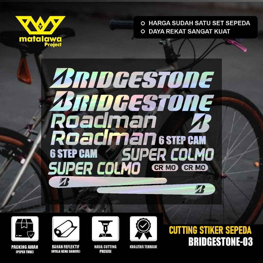 Bridgestone ROADMAN สติ๊กเกอร์ตัดจักรยาน SUPER COLMO กรอบ Fixie mtb Kalcer SET 03