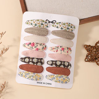 16 ชิ้นพิมพ์สีทึบคลิปผม Handmade Bows เด็กทารก BaBy Barrettes Hairpins พิมพ์ Hairgrips เด็กอุปกรณ์เสริมผมของขวัญ