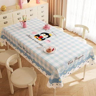 COD ผ้าปูโต๊ะ หนา PVC 90*140cm ผ้าปูโต๊ะสไตล์โดปามีน ลายการ์ตูนน่ารัก ป้องกันสิ่งน้ำน้ำมัน ทนความร้อน
