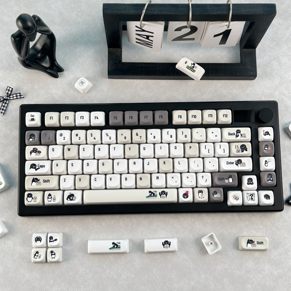 MAIMOOO น่ารักตลก Penguin Keycaps MOA/เชอร์รี่โปรไฟล์ 120 คีย์ PBT Dye Sublimation Aula F75 Ajazz AK