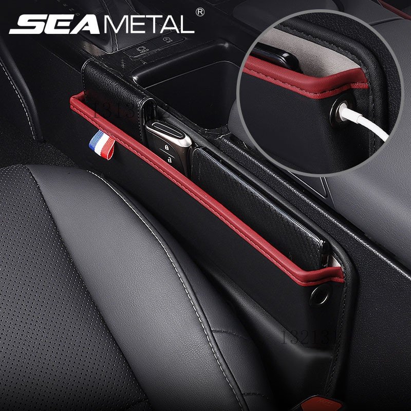 MIX HUBกล่องเก็บของในรถยนต์ PU Leather Car Seat Gap Storage Bag อเนกประสงค์ รถ ออแกไนเซอร์ เครื่องมื