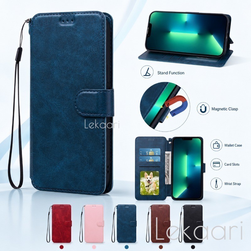 กระเป๋าสตางค์หนังสําหรับOPPO A98 A96 A91 A92S A94 A93 A74 A92 A72 A52 A79 A74 A95 A57 A77 A57S A77S 