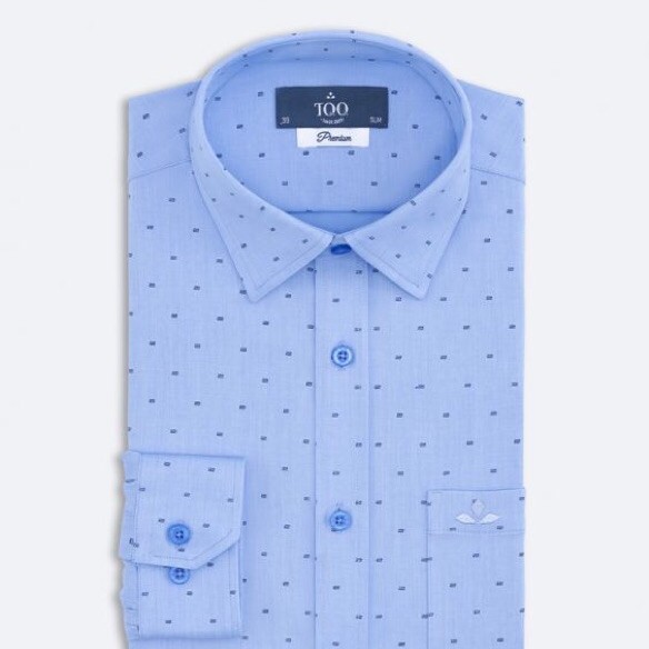 H322CS เสื้อเชิ้ตแขนยาวสีน้ําเงิน
