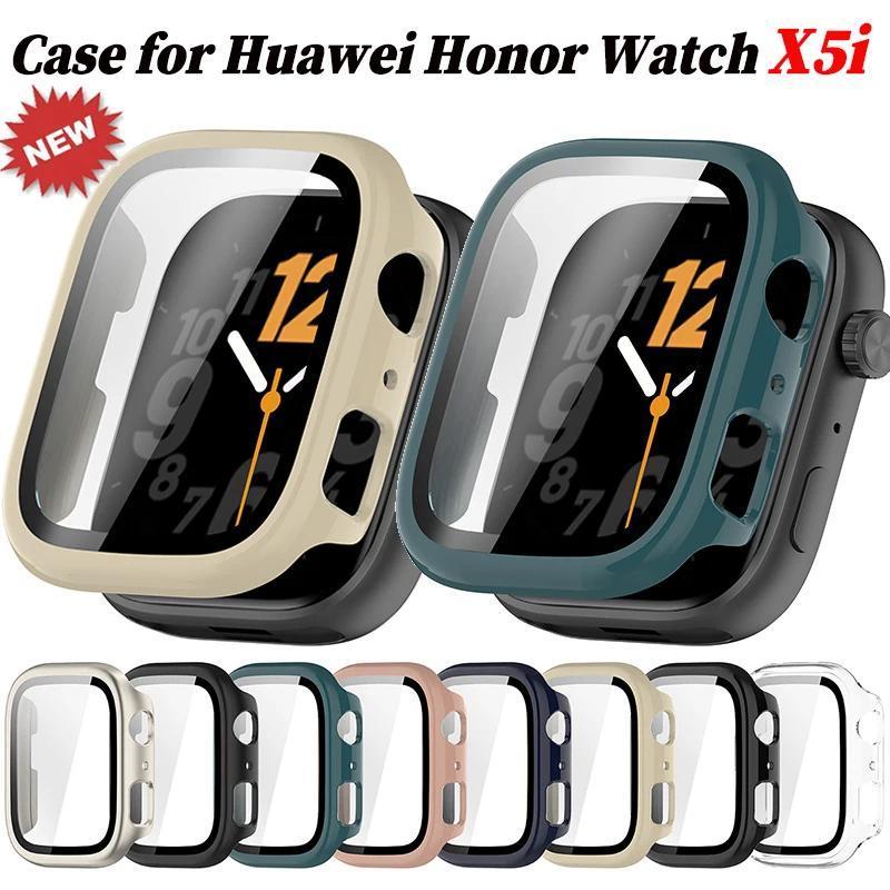 เคสป้องกันแบบเต็มสําหรับ Honor Watch X5i Hard PC กันชนกระจกนิรภัยสําหรับ Huawei Honor Watch X5i ป้องกันหน้าจอ