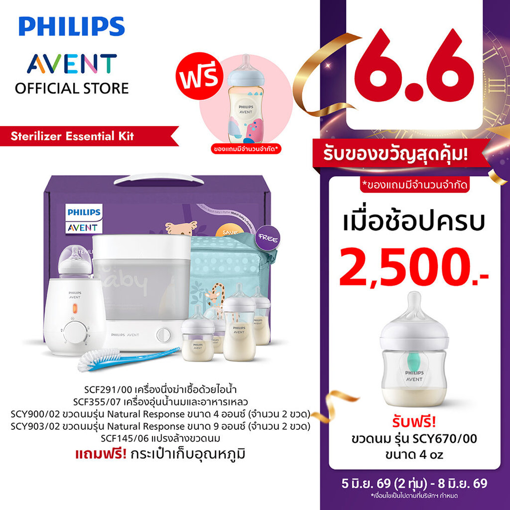 Philips Avent ฟิลิปส์ เอเวนท์ เซตอุ่นนึ่งคุณแม่มือโปร Sterilizer Essential Kit
