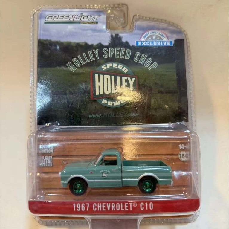 Greenlight 30307 1967 Chevrolet C10 Holley Speed Shop 1: 64 Green 128 SF จัดส่งฟรี