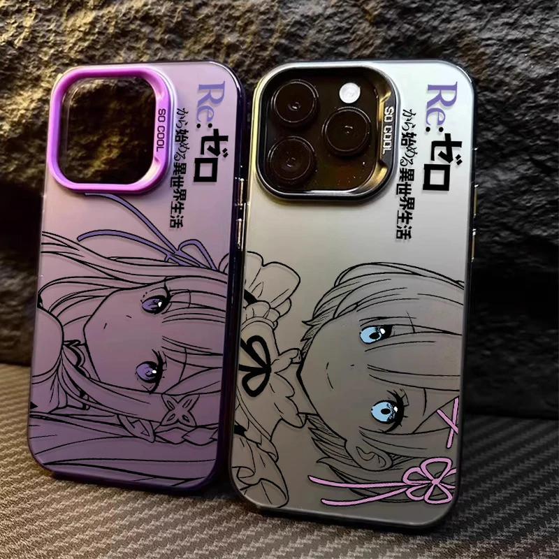 อะนิเมะน่ารัก Rem Emilia PC เคสโทรศัพท์สําหรับ Xiaomi Redmi หมายเหตุ 14 14S 13 12 11 Pro Plus 4G 5G 