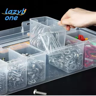 LZ-t] กล่องเก็บเครื่องมือฮาร์ดแวร์ Multipartment Clear Organizer พลาสติกทนทานสําหรับ Electronicpontents Storage [ใหม่]