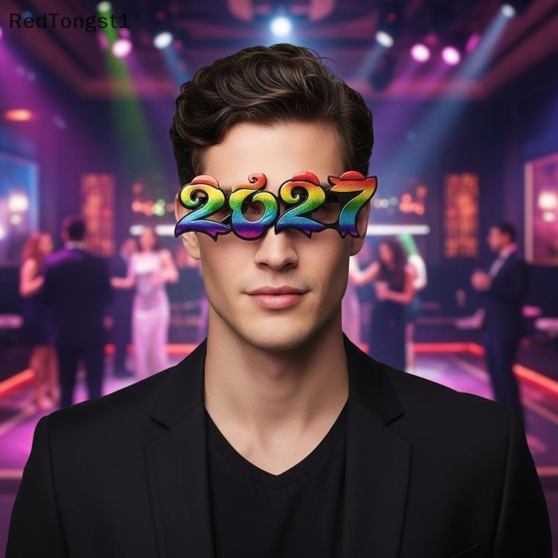 [rtg] 2027 จํานวนแว่นตาสวัสดีปีใหม่แว่นตาเพชร Glitter แว่นตากันแดดคอสเพลย์ Prop Xmas Party ตกแต่งแว่