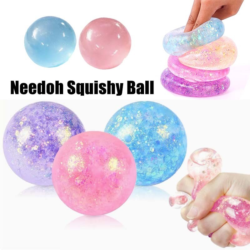 Needoh Squishy Ball โปร่งแสงช้า Rising Sensory Fidget ของเล่นบีบความเครียดบรรเทาของเล่นสําหรับผู้ใหญ่เด็ก