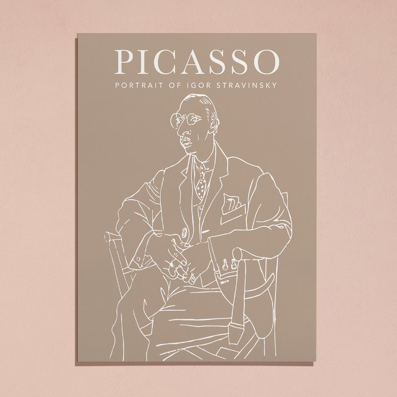 ภาพบุคคลของ Picasso ของ Igor Stravinsky Art_ Pablo Picasso Man Sketch, Picasso Lithograph Line Drawi