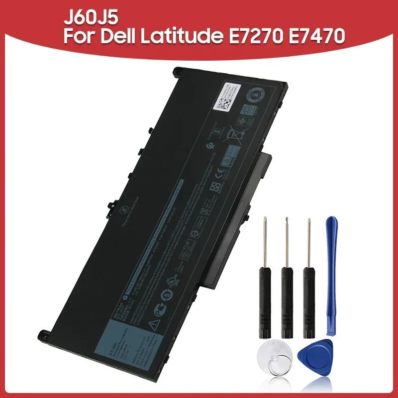 แบตเตอรี่ทดแทนใหม่ J60J5 สำหรับ Latitude E7270 E7470 R1V85 MC34Y 0MC34Y 451-BBSX