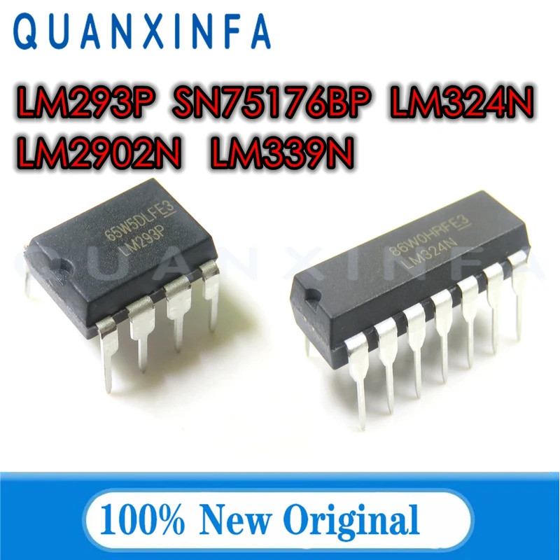 10PCS LM293P SN75176BP LM324N LM2902N LM339N LM293 DIP LM324 LM2902 LM339 ในสต็อก GAUY