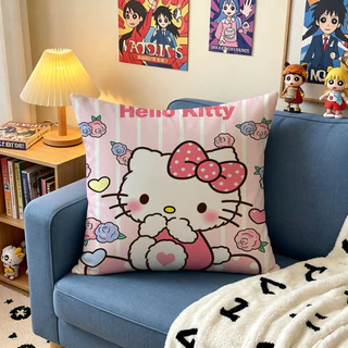 Hello Kitty Cuddly หมอนการ์ตูนสีชมพูแมวสาวหัวใจห้องนั่งเล่นโซฟาหมอน Cushio