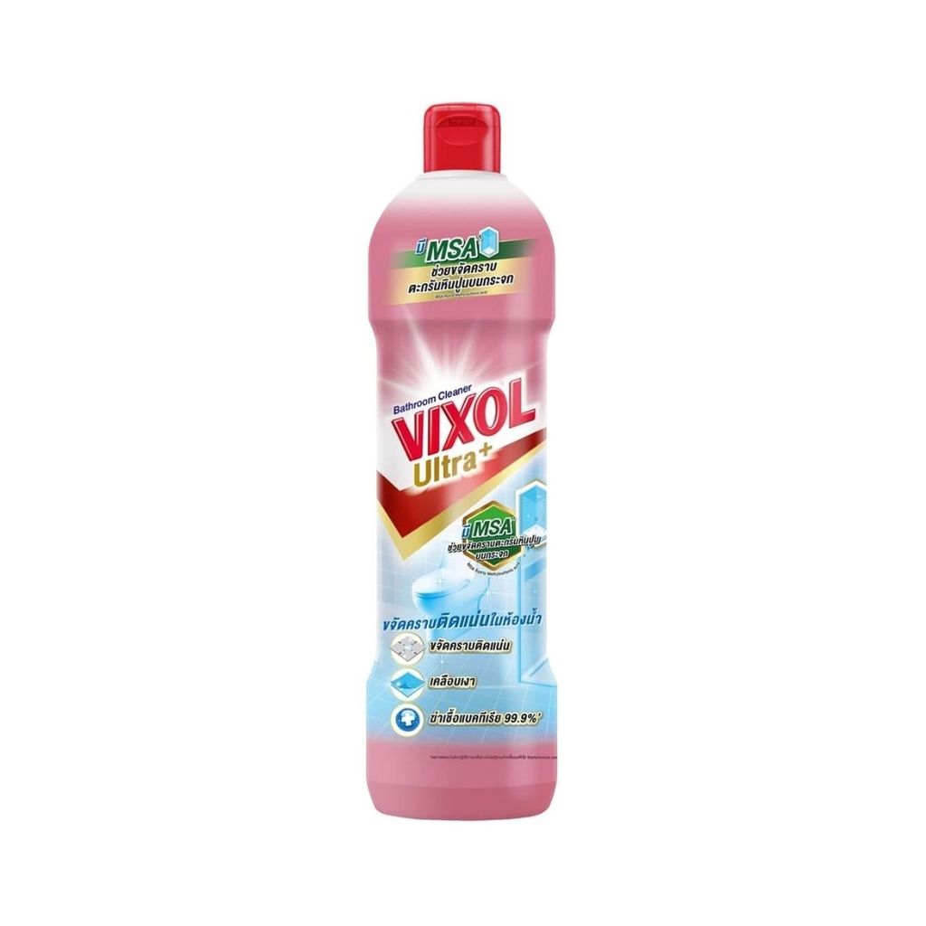 วิกซอล อัลตร้าพลัสน้ำยาล้างห้องน้ำสีชมพู Vixol Ultra+ Bathroom Cleaner Pink 800ml.