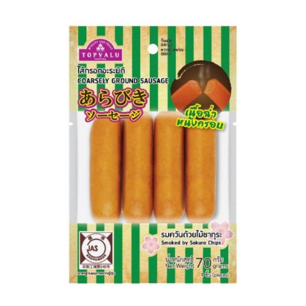 ท๊อปแวลู ไส้กรอกอะระบิกิ TV Coarsely Ground Sausage 70g.