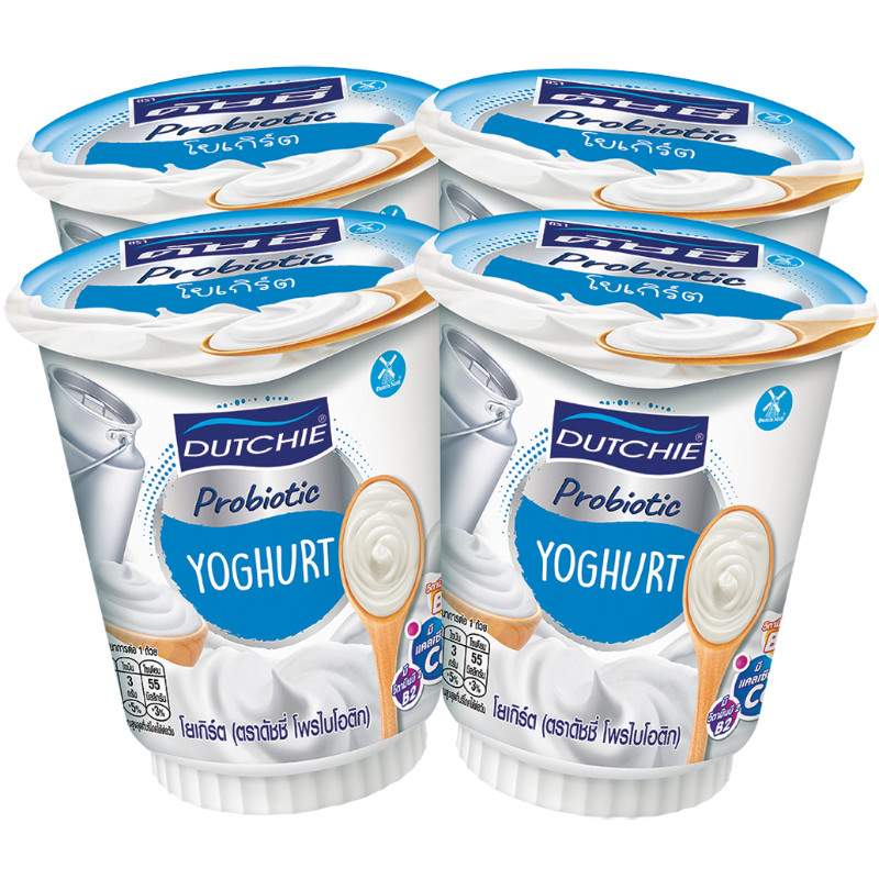 ดัชชี่โพรไบโอติกโยเกิร์ตรสธรรมชาติ 125ก แพค 4 Dutchie Probiotic Yoghurt Plain 125g. Pack 4 [8851717021084 ]