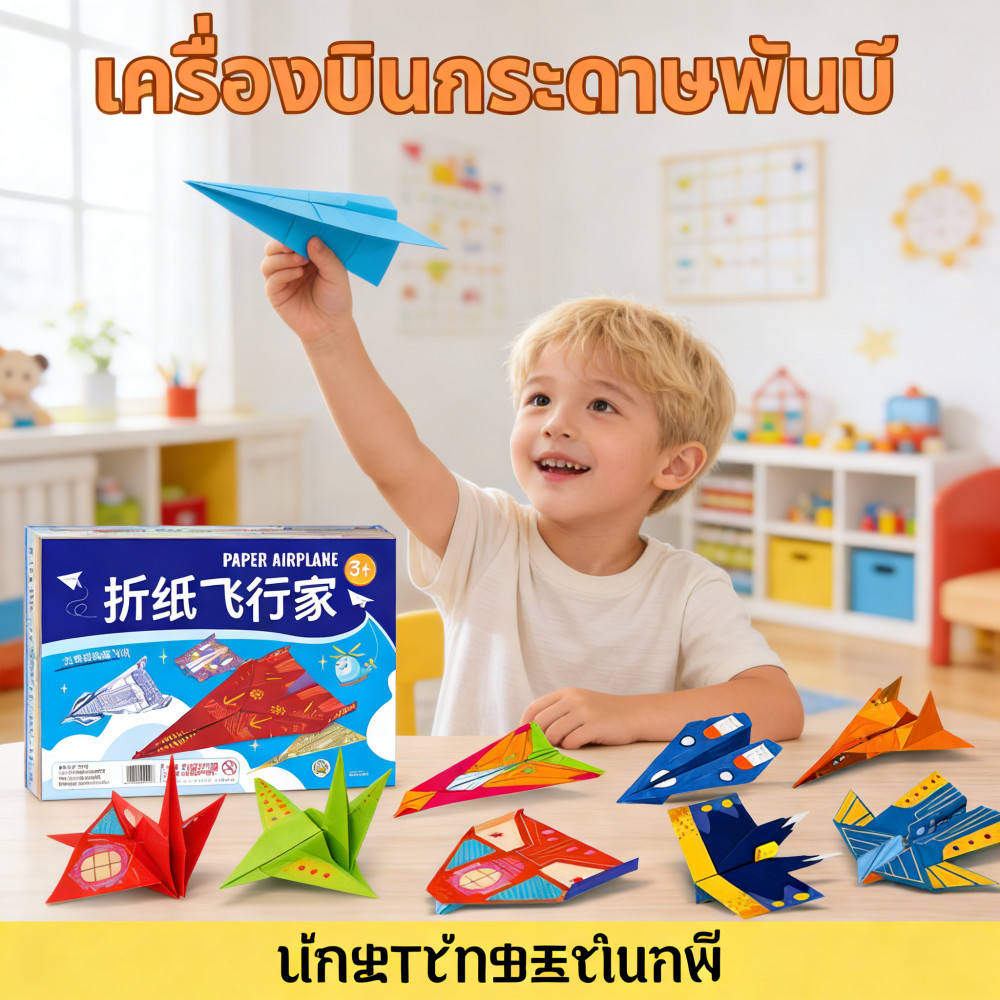 ศิลปะกระดาษ Origami Montessori พับ ชุด ชุดกระดาษสีทํามือ, เครื่องบิน การเรียนรู้