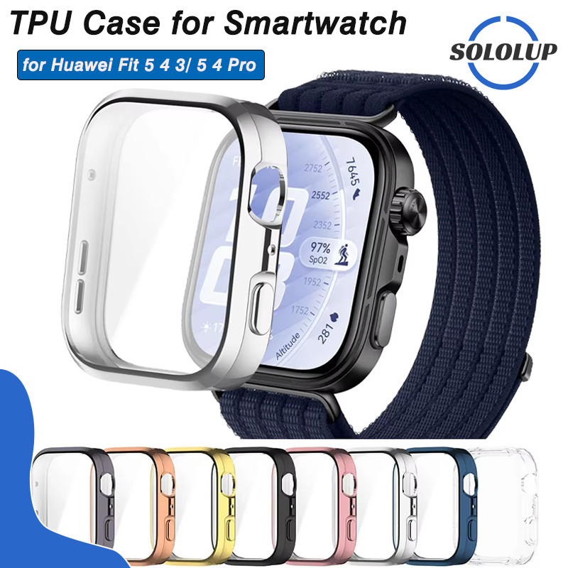 เคส กรณี TPU for Huawei Watch Fit 5 4 3 / Huawei Watch Fit 5 Pro / 4 Pro ป้องกัน Gores ครอบคลุมจอป้องกันกันชนเต็ม