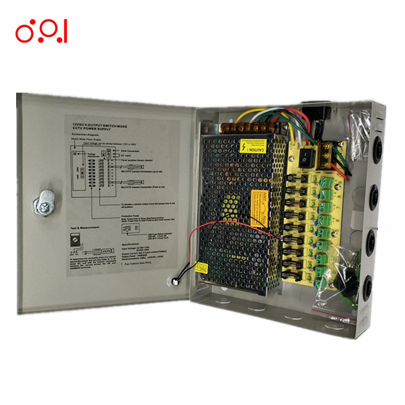 DC12V10A9 Channel Switch Power Box 120W 12v10a9 Channel Output Monitoring Power Box