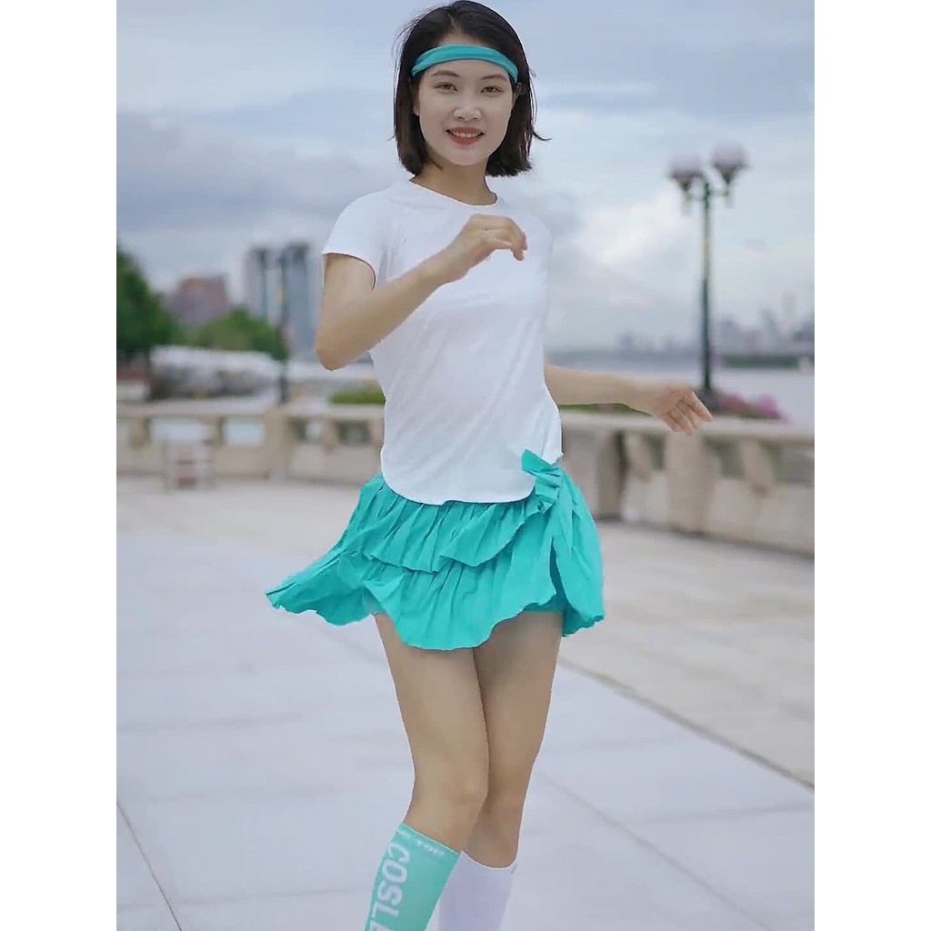 Cosleaf/cosleaf ฤดูร้อนใหม่แฟชั่น Quick-Drying Top กระโปรงเค้กหรูหรากีฬาวิ่งชุดสูทแขนสั้น