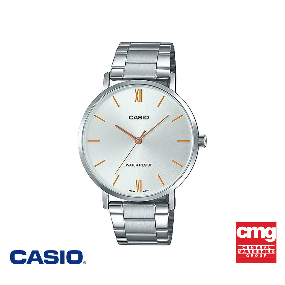 CASIO นาฬิกาข้อมือ CASIO รุ่น MTP-VT01B-1BUDF วัสดุสเตนเลสสตีล สีดำ
