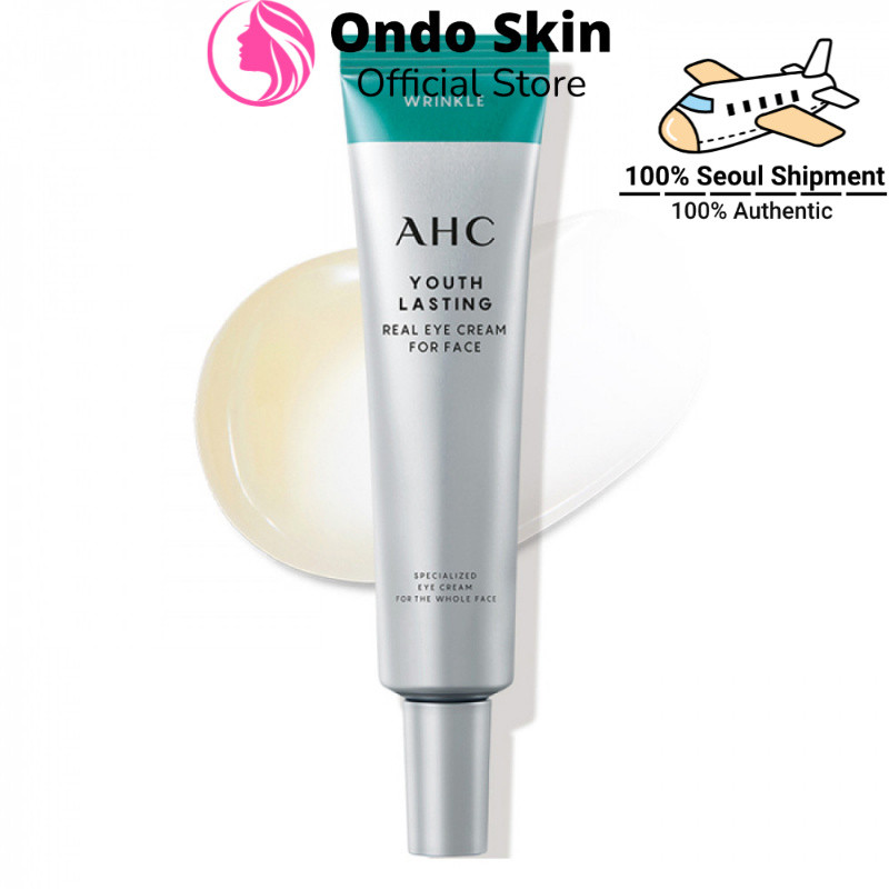 AHC Youth Lasting Real Eye Cream for Face 35ml ครีมบำรุงผิวหน้าและรอบดวงตา ลดริ้วรอย กระชับผิว ฉ่ำเด้ง เกาหลีแท้ 100% สั่งตรงจากโซล ใช้ได้ทั้งหน้า ผิวอวบอิ่ม เนียนนุ่ม ริ้วรอยดูตื้นขึ้น ของแท้พร้อมจัดส่งภายใน 24 ชม