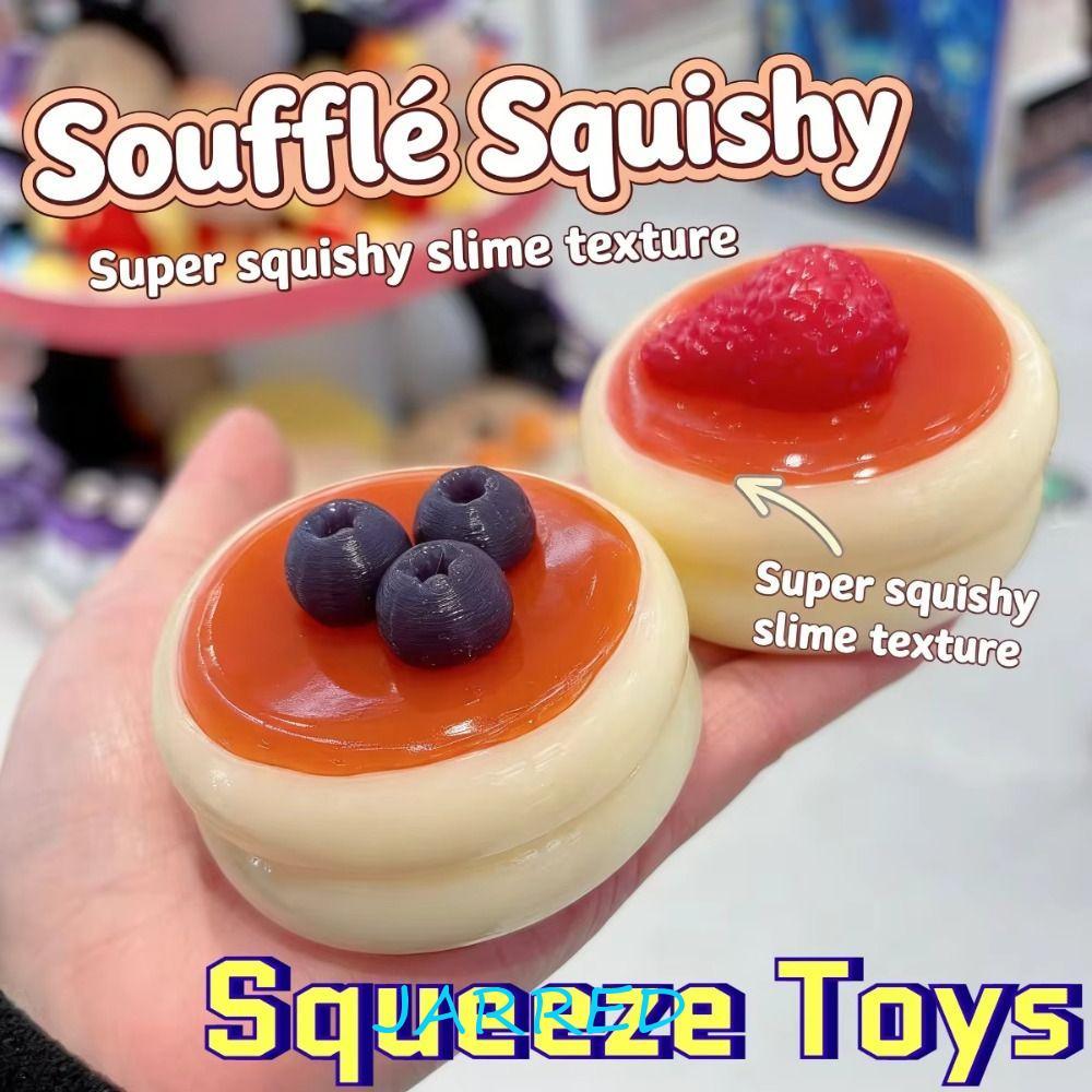 JARRED Sensory Fidget Ball, รูปอาหารบลูเบอร์รี่ Squishy สตรอเบอร์รี่, Creative Pinch จําลองมือผ่อนคลาย Soufflé Squishy ของขวัญวันเกิด