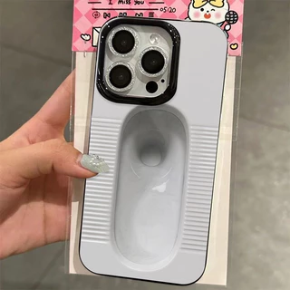 รูปแบบห้องน้ํานั่งยองตลกเหมาะสําหรับ iPhone 15 Pro Thin Case เคสซิลิโคนอ่อนนุ่ม 14 ProMax 17 Pro 16 Pro Max 11 Pro Max XS Max 17 12 13 Pro