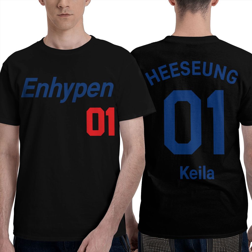เสื้อยืด Enhypen Heeseung Kpop Fanmade Jersey Style Tee Men Engene Streetwear