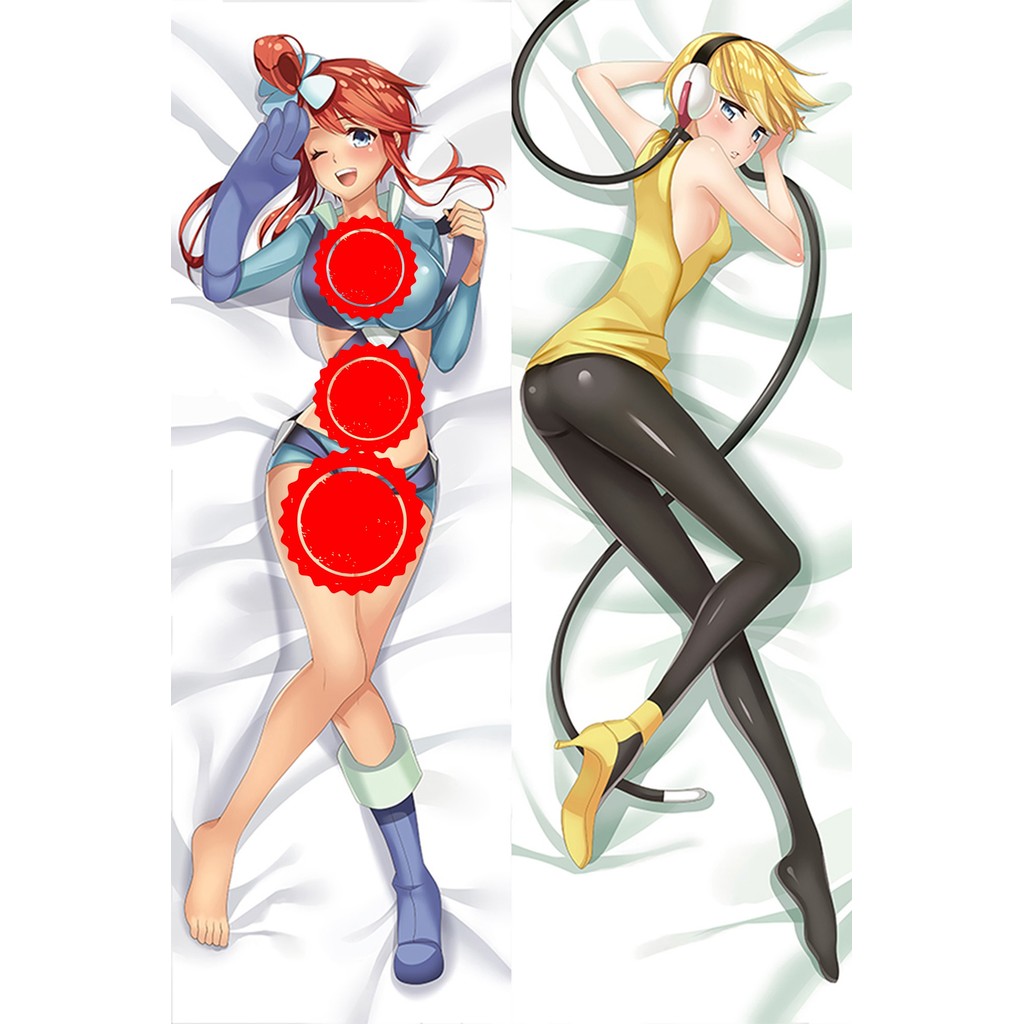 Kamitsure Elesa และ Fuuro Skyla Pokemon อะนิเมะ Dakimakura กอดหมอน Body Case Props พิมพ์สองด้านผ้าปู