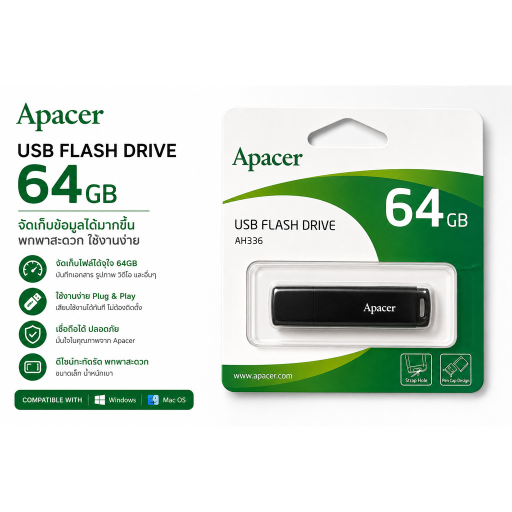 Apacer USB Flash Drive AH336 64GB