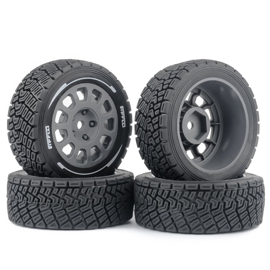 1/14 12 มม.Hex WRC Rally ยาง Racing Tyre สําหรับ 1:14 1:10 RC บนแผนที่รถ MJX 14303 C3 Tamiya M05 M08