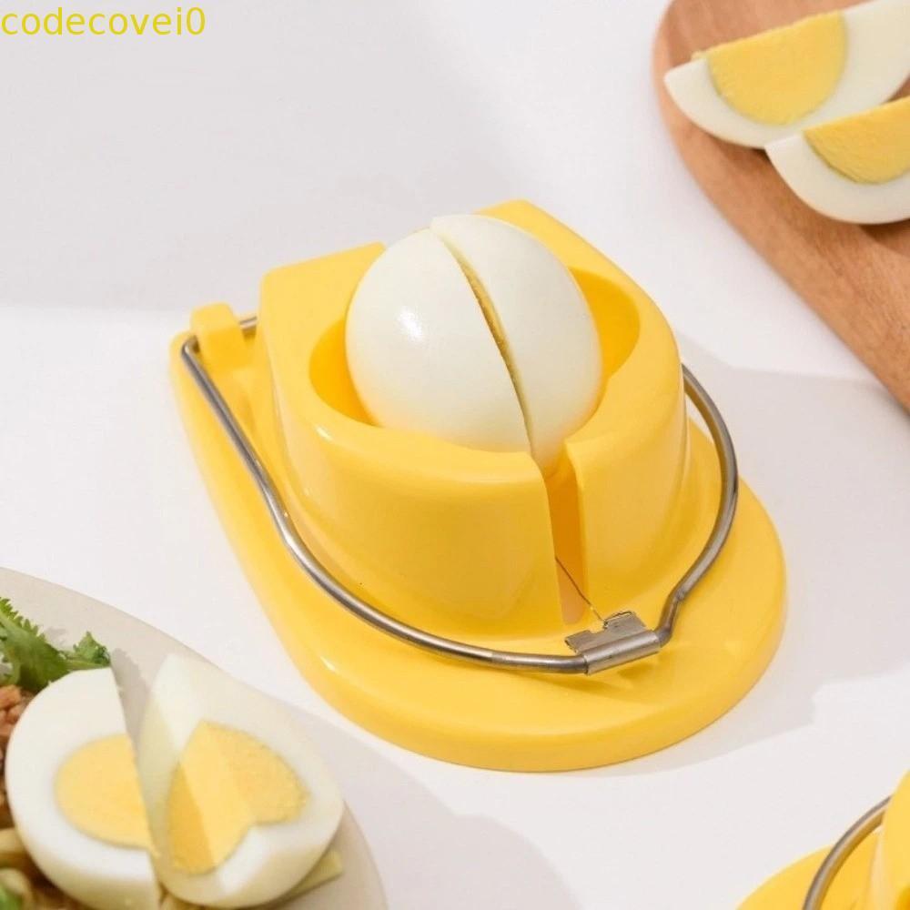 CODECOVEI เครื่องตัดไข่ต้ม, เครื่องตัดไข่แบบใช้มือถือที่มีประสิทธิภาพ, แบบพกพาประหยัดแรงงานกันสนิมสองเครื่องตัด Songhua ไข่ Divider อาหารเช้า Prep