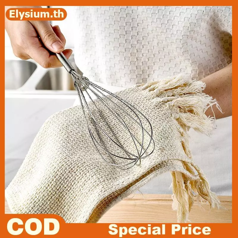 ตะกร้อมือสแตนเลสขนาดเล็ก Mini Spring Handle Manual Whisk