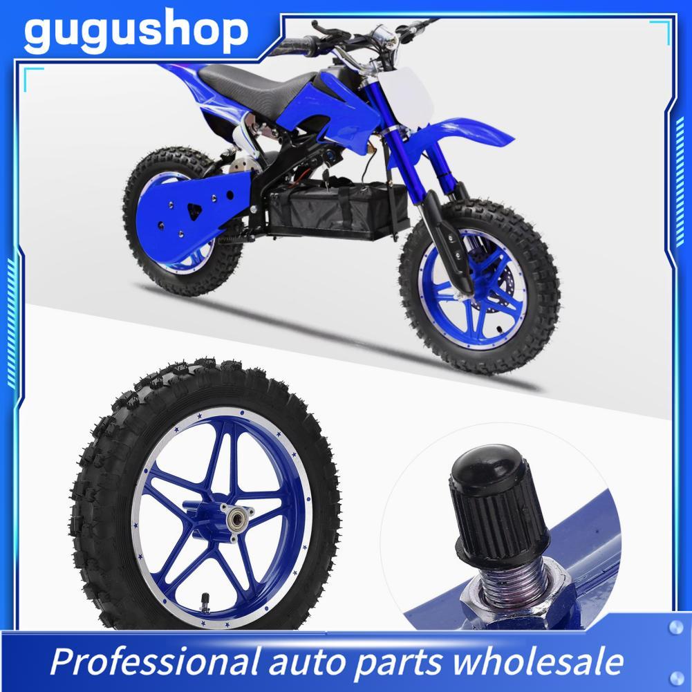 Gugushop ชุดล้อหลัง 2.5-10in ยางยางป้องกันการลื่นไถลเปลี่ยนสำหรับ 2 จังหวะ MINI Dirt BIKE (สีน้ำเงิน)