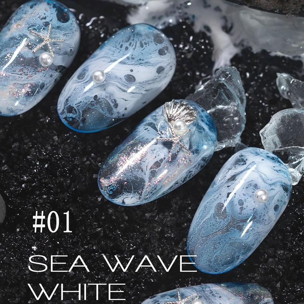 MIANEL Wave Gel & Blending Liquid – Bubble Hole Effect Soak-Off UV Gel, Fast Marble Blending, Profes