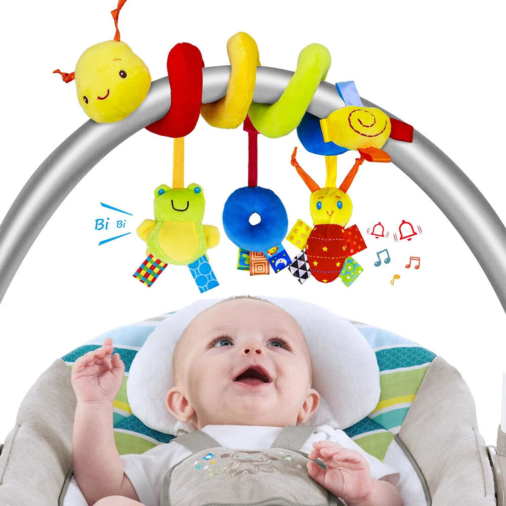 เกลียวรถเข็นเด็กของเล่นทารกแรกเกิด Plush แขวนเด็ก Soft Rattle Sensory ของเล่น Crib Mobile Bassinet ส